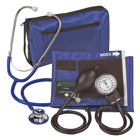 ProKit™ Aneroid Sphygmomanometer With Dual-Head Scope, Adult, Royal Blue