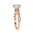 thumbnail image 3 of Solitaire Engagement Ring for Women Center 8mm Cushion and Round Cut Lab Created Moissanite Beaded Promise Rings In 14K Solid Rose Gold Jewelry Gift for Her, Size 8, 3 of 6