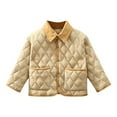 thumbnail image 2 of AUNVITO Non-Pilling Cotton Winter Coat for Boys & Girls 0-6Y Solid Color Button Lapel Large Pockets Long Sleeve No Hood Casual Outerwear, 2 of 6