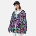 thumbnail image 4 of Pofeuu Rainbow Animal Skin Print Sun Protection Outdoor Lightweight Full Zip UV Cooling Hoodie Long Sleeve Summer Clothing for Outdoor Hiking-Small, 4 of 5