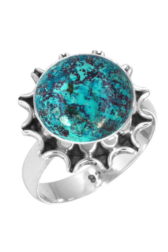 Natural Shattuckite Ring 925 Sterling Silver Handmade Jewelry