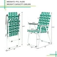 thumbnail image 7 of 2pcs Steel Tube PP Webbing Folding Beach Chair, Heavy Duty Portable Outdoor Chair for Camping,Garden,Concerts,Festivals and Sand Picnic BBQ, 265 LBS, Light Green Strip, 7 of 7