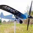 thumbnail image 4 of Adornos de veleta de avión 3D, rotador de viento para jardín al aire libre (azul S), 4 of 5