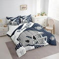 thumbnail image 3 of Manfei Football Game Lovers 7-Piece Twin Bedding Sets,Rugby Sport Bedding Comforter Set,Gray Deepblue White Sheet Sets For Boys Teens,Ultra Soft Home Decor Reversible, 3 of 8