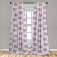 thumbnail image 5 of Ambesonne Pink and Grey Curtains, Mouse Hearts, Pair of 28"x84", Grey and Pink, 5 of 5