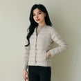 thumbnail image 4 of Pinghu down jacket  round neck thin lightweight solid color simple white duck down women‘s liner lightweight down jacket, 4 of 7