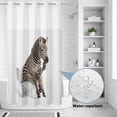 thumbnail image 2 of No Hook Shower Curtain, Funny Zebras Shower Curtains for Bathroom with See Through Top Window, Cute Art Fun Lovely Animals on Toilets Waterproof & Washable Bath Curtain Small Stall 36"x78", 2 of 9