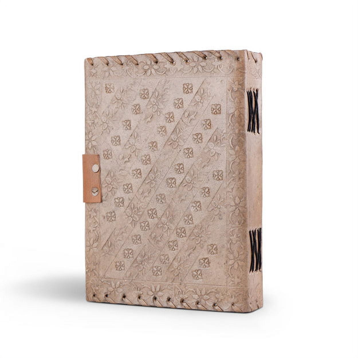 MaheTri Leather Journal 4 Stone Diary Notebook for Men Women Handmade Vintage Gift