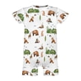 thumbnail image 4 of Woodland Animals Green Forest Baby Rompers Boy Girl Bear Deer Fox Hedgehog Rabbit Birds Rompers Short Sleeve Snap Toddler Summer Cotton Clothes, 4 of 6