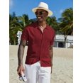 thumbnail image 2 of COOFANDY Mens Knit Button Down Shirt Vintage Short Sleeve Polo Shirts Casual Beach Tops Fashion Hawaiian Shirt, 2 of 6