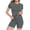 Gray, variant on Women's Crew Neck Short Sleeve Crop Top and High Waist Biker Shorts Set, 2-Piece Outfit