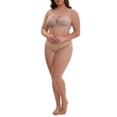 thumbnail image 2 of INSPIRE CHIC Women's Mesh Wireless Push Up Minimizers Wide Straps V-Neck Lightweight Breathable Seamless Soft Bras M Light Brown, 2 of 4