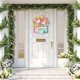 thumbnail image 4 of Letrero de bienvenida de flores de primavera Decoración de puerta de entrada de madera con diseño de jarrón colorido, madera duradera, 11.81x11.81in, ideal para la decoración del hogar, 4 of 7