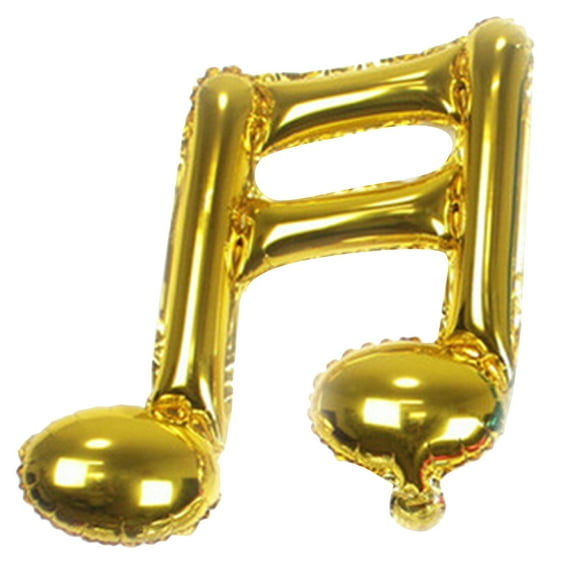 KAKOWELY Globo de aluminio con forma de nota musical, globos de Mylar de dieciséis notas para decoración de fiestas (dorado)