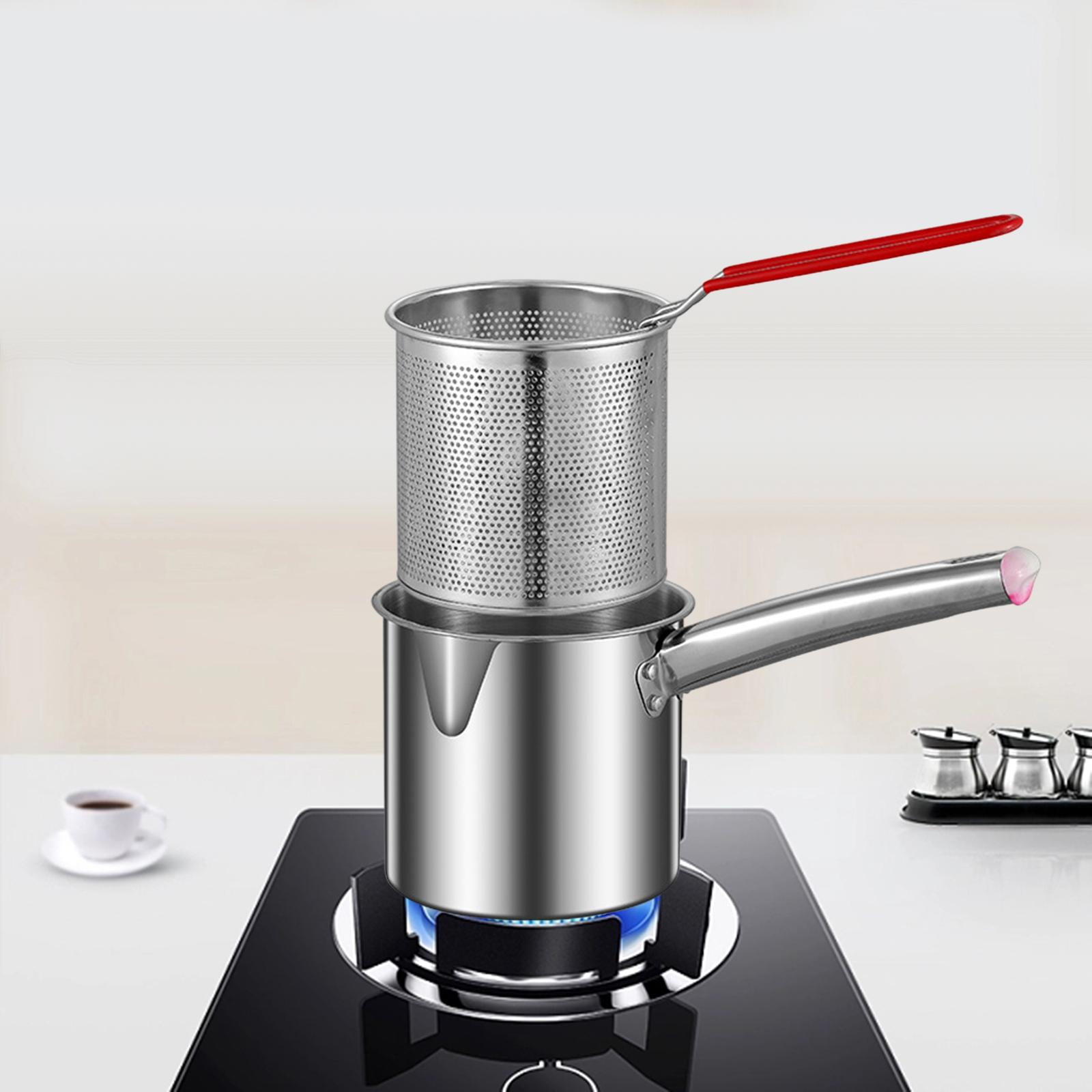 Deep Fryer Pan Deep Fryer Cooking Pot with Strainer Basket Universal