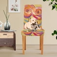 thumbnail image 4 of Yayeee 2 Pack Dining Chair Covers Stretch Parson Chairs Slipcovers Seat Protector, Purple Abstract Floral, 4 of 6