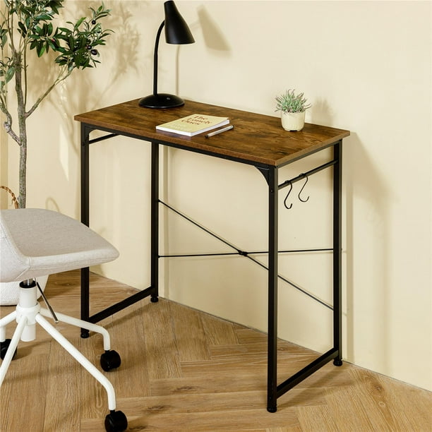 Study Writing Desk 32 For Home Office And School Small Computer Space Saving Black Metal Frame Brown Com Study Writing Desk 32 For Home Office, What Is A Small Writing Desk Called