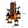 thumbnail image 2 of Rustic Country Chandelier Industrial Wood 4Light Pendant Light Fixture Hanging Rustic Wood Chandelier Farmhouse 4 Light Vintage Pendant Light Ceiling Fixture Farmhouse Chandelier Country Pendant Light, 2 of 7