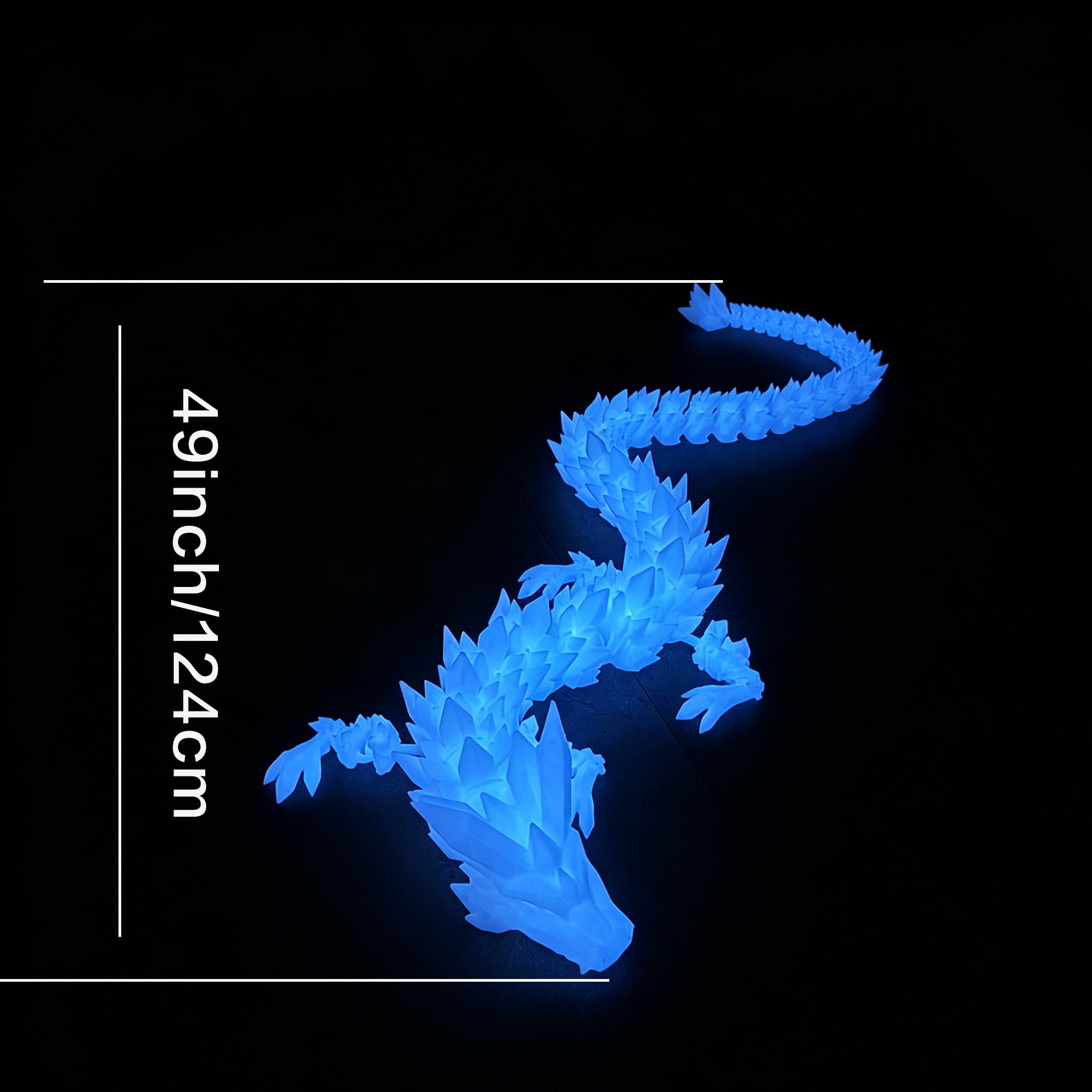 48.82inch 3D Printed Crystal Dragon,Flexible Joint Animal lacertid Figurines,Realistic Eyes, Home Office Decor,Fidget Toy for Adults Teens Boy Festival Gifts