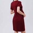 thumbnail image 6 of VEKDONE Clearance Nursing Nightgown Dresses, 3 In 1 Maternity Nightgown Short Sleeve Nursing Gown Breasfeeding Pregnancy Sleepwear Delivery Dress Wine L, 6 of 6