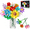 blue&yellow, variant on OKKIDY Flower Bouquet Building Set Compatible with Lego, ABS Material Building Block Flower, Idea Gifts for Adults Women Girls Ages 6+, No Vase, 1009PCS