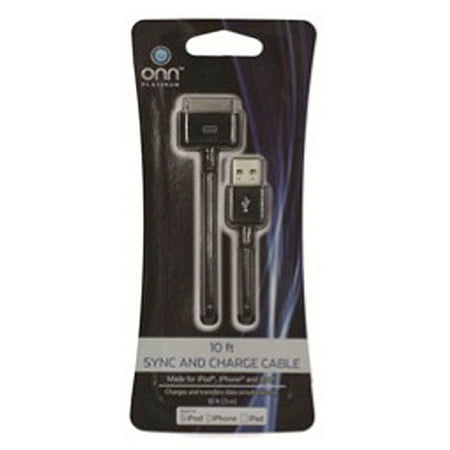 Onn Apple Sync And Charge Cable, 10'