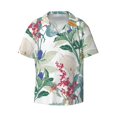 thumbnail image 5 of PAYOHTO Vintage Flowers and Plants Mens Hawaiian Casual Short-sleeved Shirt Tropical Summer Beach Button Down Shirts, 5 of 7