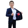 thumbnail image 2 of Elie Balleh  Milano Italy Boys' Navy Pattern Jacket/ Blazer, 2 of 5
