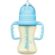 Angle View: Thinkbaby Thinkster BPA Free Polypropylene Straw Baby Bottle, PP, Blue 9 Oz