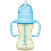 thinkbaby Thinkster Straw Bottle 9 Ounce (Light Blue/Blue)