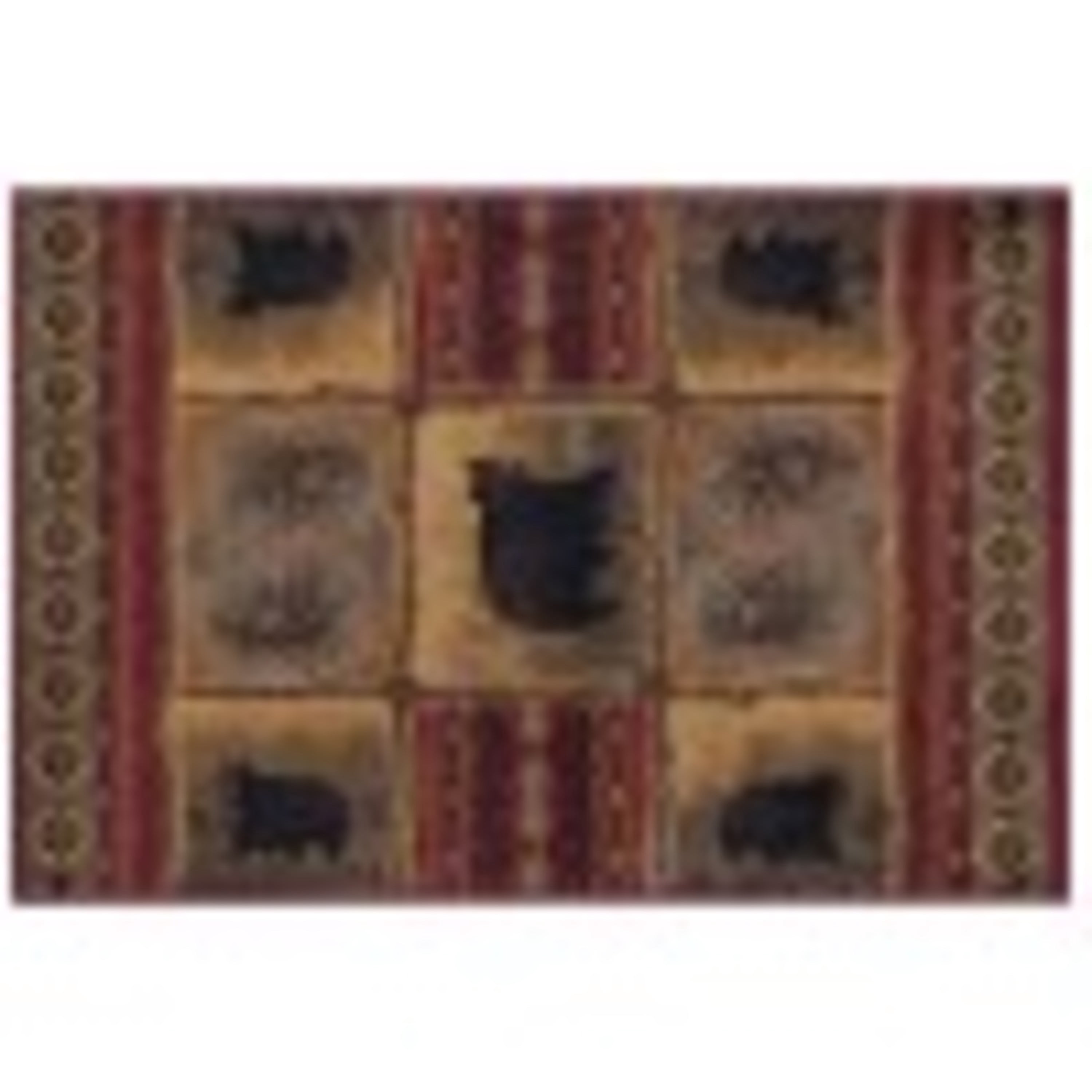 Nature Novelty 2' x 3' Red and Beige Polypropylene Indoor Area Rug