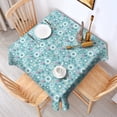 thumbnail image 2 of Pioneer Flower Floral Print Pattern Square Tablecloth,Waterproof Square Table Cover,Wipeable Spillproof Washable Table Cover for Home Kitchen Party Decor 60"x60"(152x152cm), 2 of 6