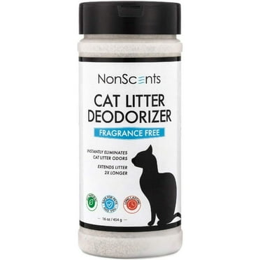 NonScents Cat Litter Deodorizer - Litter Box Odor Eliminator - Less Scooping Extends Kitty Litter Lifespan - Fragrance-Free Formula Eliminates Unpleasant Cat Odors - Fresh Scent Litter Pans