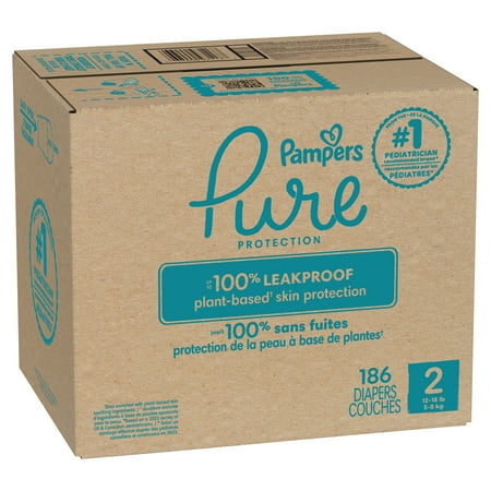 Pampers Pure Diapers Size 2, 186 Count (Select for More Options)