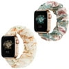 Viccoky Compatible with Apple Watch Band Scrunchies Cloth Soft Pattern Printed Fabric Wristband Bracelet Women IWatch Elastic Scrunchy Bands 38mm 40mm Series SE 7 6 5 4 3 2 37, S/L