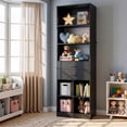 thumbnail image 2 of Homieasy 22" Floor-Standing Closet System, Multi-Tiered Wardrobe Storage Unit with Adjustable Shelves & Smooth-Glide Drawers,Black, 2 of 6