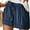 Blue, variant on Fancyglim Women Casual Shorts Drawstring Comfy Elastic Waist Summer Beach Pull On Short Pants with Pockets S-2XL