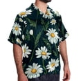 thumbnail image 2 of Daisy Men's Poplin Shirt, Casual Short Sleeve Printed Button Down Summer Beach Unisex Shirts, 2 of 6