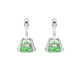 thumbnail image 4 of Clara Pucci 1 ct Brilliant Round Cut Drop Dangle VVS1 Genuine Conflict free Green Zircon Solid 14K White Gold Designer Everyday Earrings Lever Back, 4 of 5