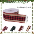 thumbnail image 3 of Christmas Ribbon Wired Edge Buffalo Plaid Burlap Ribbon 5 Yards Holiday Ribbon 1.96" Wide Rustic Ribbon for Gift Wrapping Xmas Tree Garland Wreath Mantel Fireplace Home Decorations, 3 of 4