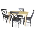 thumbnail image 1 of International Concepts 5 Piece Solid Wood Dining Set in Natural/Black, 1 of 5