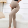 thumbnail image 5 of DeHolifer Leggings for Women Maternity Workout Over The Belly Pregnancy Yoga Pants with Pockets Soft Activewear Work Pants Beige S, 5 of 8