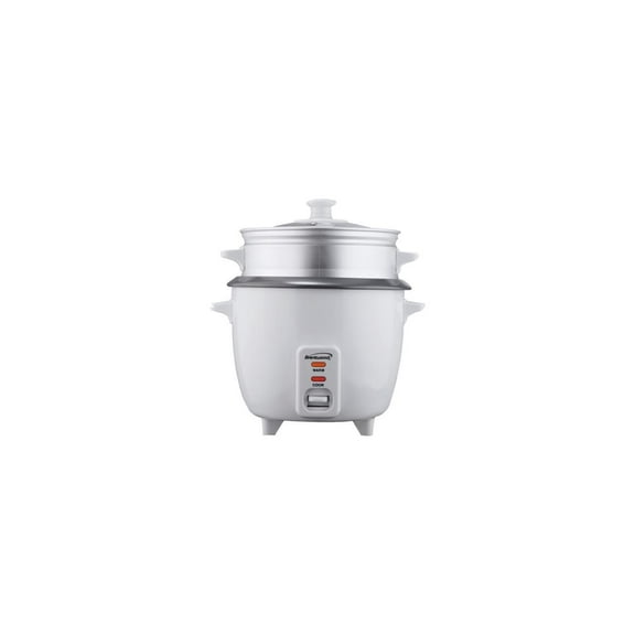 Brentwood TS-600S 5-Cup Uncooked /10-Cup Cooked Rice Cooker and Food Steamer, White