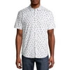 No Boundaries Men's Floral Print Short Sleeve Button Up Shirt, up to Size 3XL