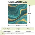 thumbnail image 2 of Teal Gold Marble Pattern Square Fitted Tablecloth with Elastic Edge,Square Table Cover,Washable Elastic Table Cover for Home Kitchen Party Decor 34"x34", 2 of 6