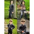 thumbnail image 7 of Oudiya Girls 2 Piece Velour Tracksuit Set Athletic Sportswear Hoodie Sweatshirt and Sweatpant Clothing Sets for Kids, 7 of 7