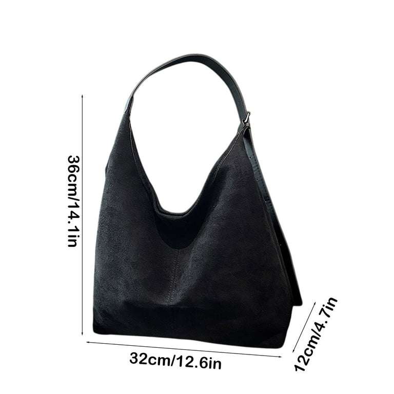 Generic Slouchy Suede Crescent Shoulder Bag Women Trendy Hobo Bags