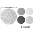 thumbnail image 6 of Round Woven Placemats Set of 4, Natural Cotton Rope Place Mats 7.1inches Boho Tablemats, Non-Slip Heat Resistant Hand Woven Chargers Plate for Dining Table, 6 of 7