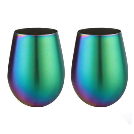 

HXAZGSJA 2 Pcs/Set Whiskey Wine Glasses Beer Cup Stainless Steel Mug for Daily Picnics