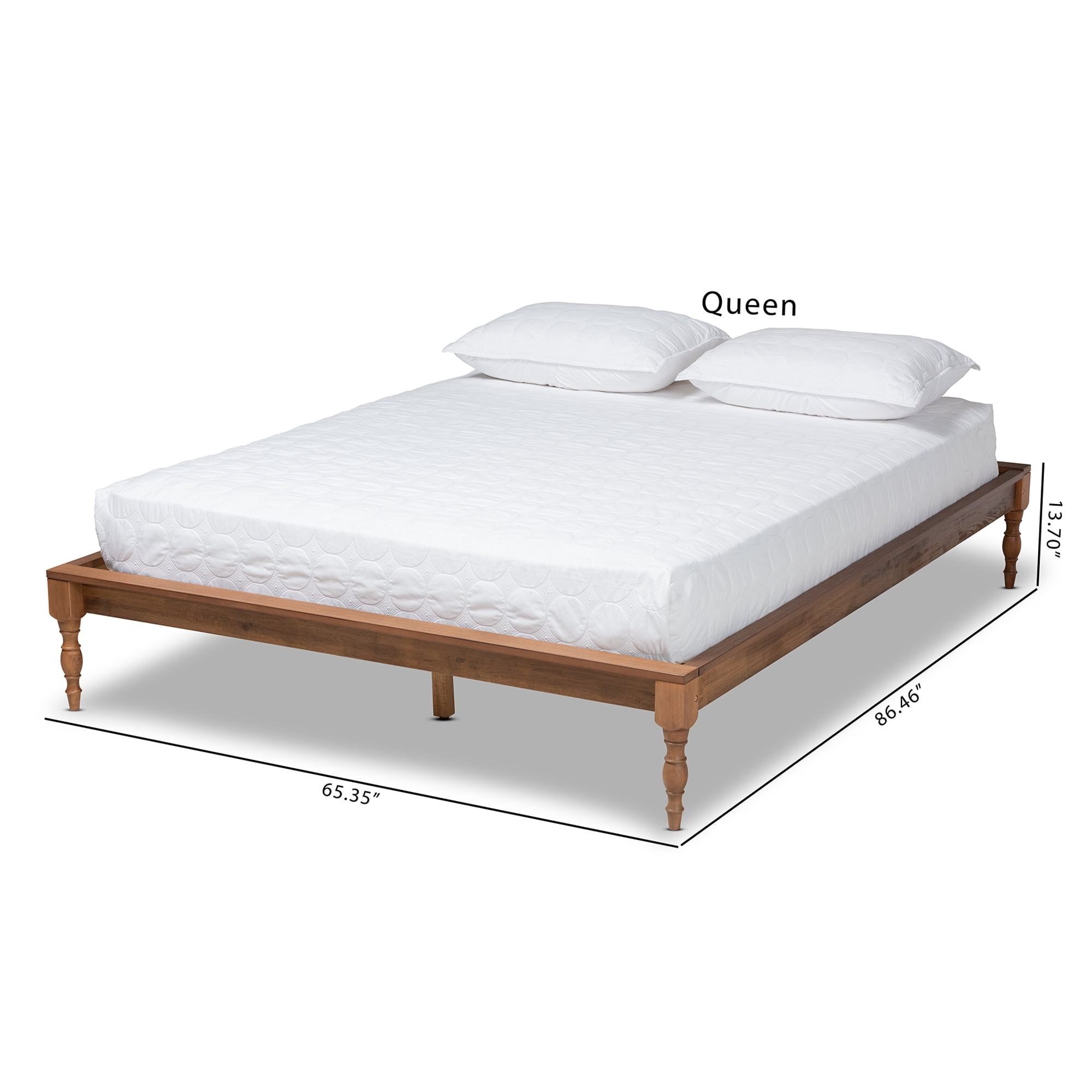 Baxton Studio Romy 13.5" Platform Wood Bed Frame - Queen Size